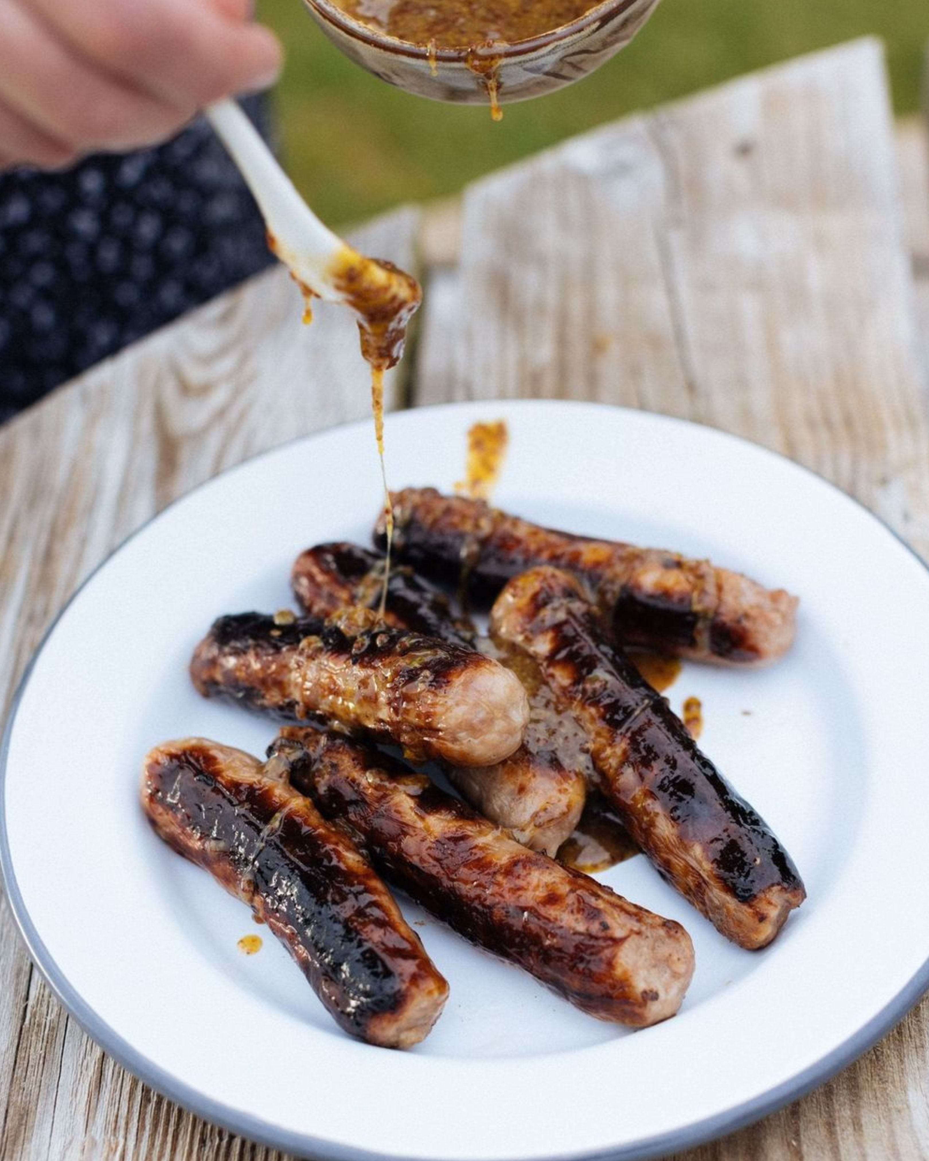 Party Sausages with Honey & Mustard Glaze - Jo's Kitchen Larder